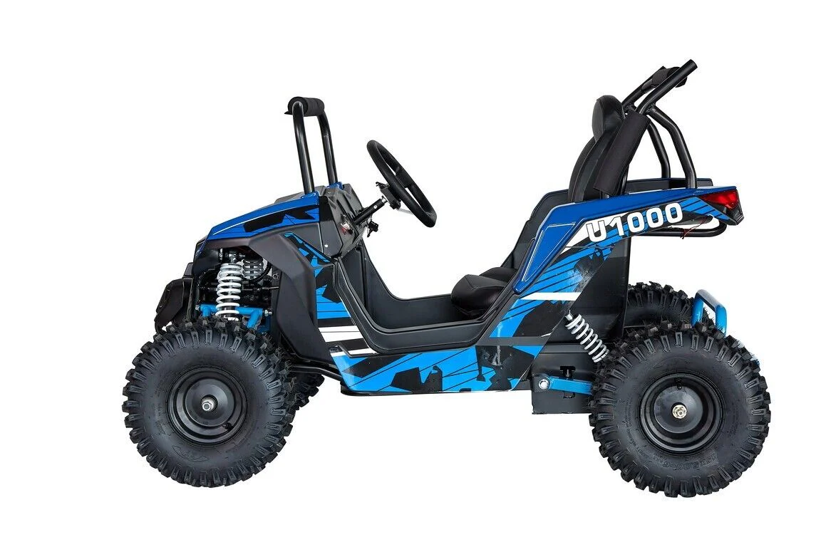 Blue 48V 1000W UTV Children's Electric Three Speed Single Seat Brushless Roll Cage - Image 3