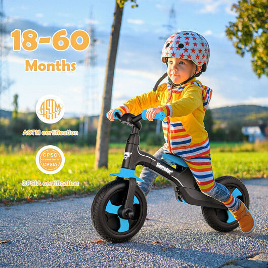 Blue 5-in-1 Kids Bike with Detachable Push Handle for Versatile Fun - Image 3