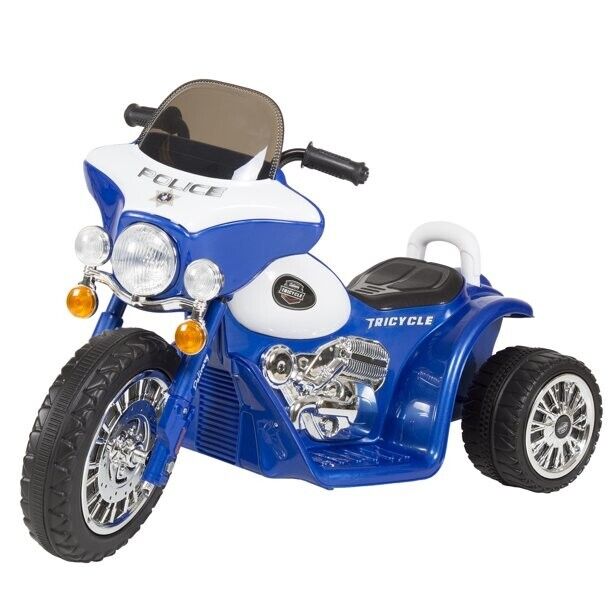 Blue Cop Trike Ride-On: Battery-Powered Motorcycle for Boys Ages 2-5 - Image 3