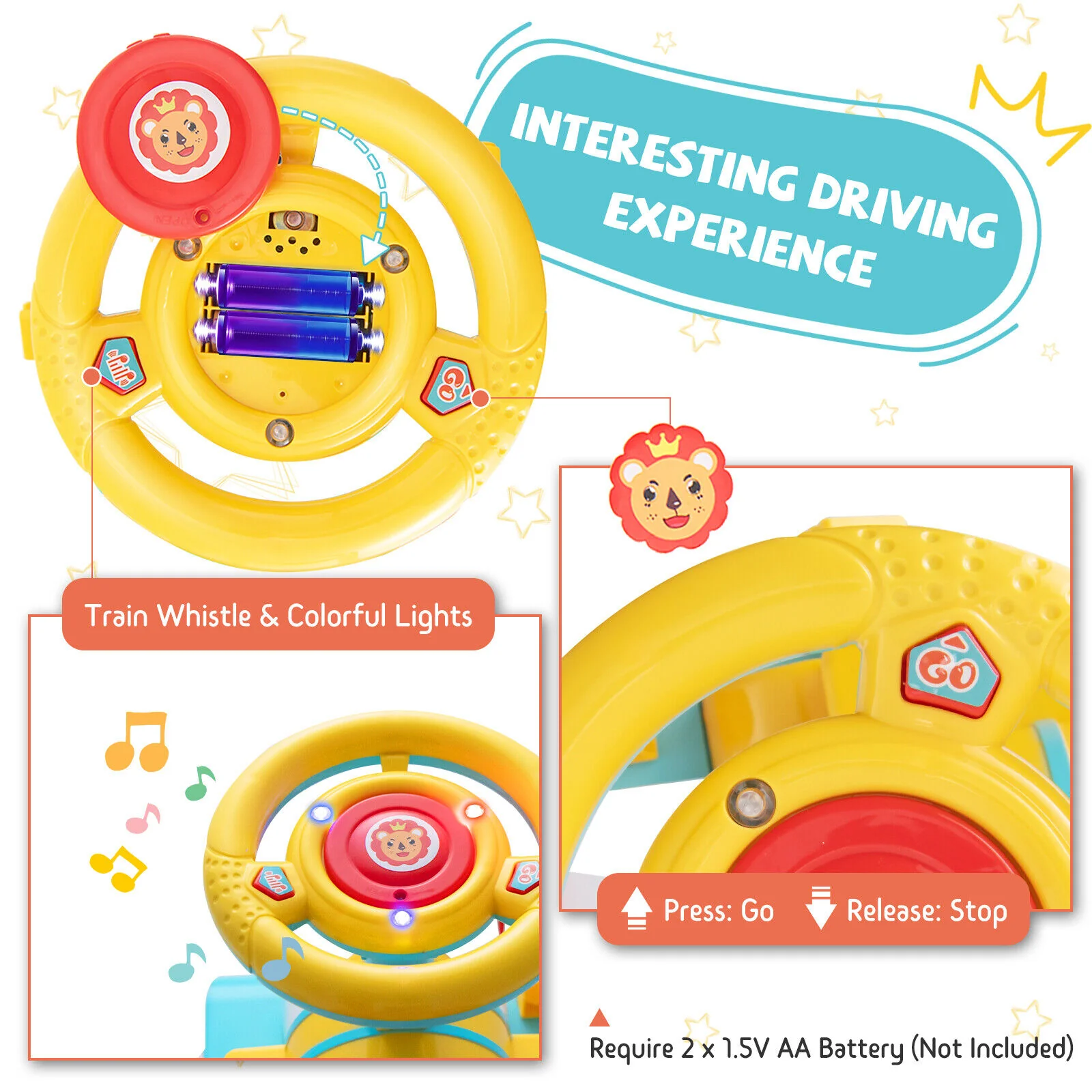 Blue Electric Kids Train Toy with Unique Design & Stickers - 6V Motorized Ride-On - Image 8