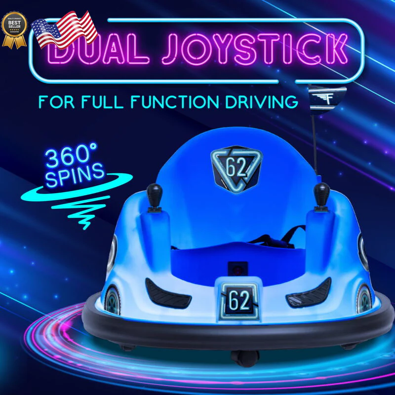 Blue Glow 6V Battery-Powered Bumper Ride-On Car for Kids Ages 1.5+ up to 66 lbs - Image 5