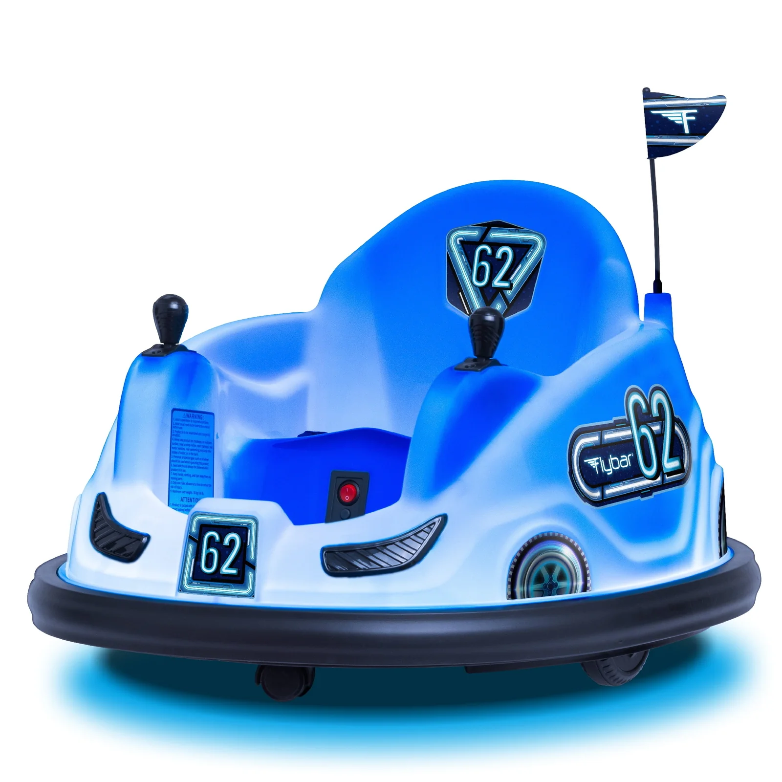 Blue Glow 6V Battery-Powered Bumper Ride-On Car for Kids Ages 1.5+ up to 66 lbs - Image 9