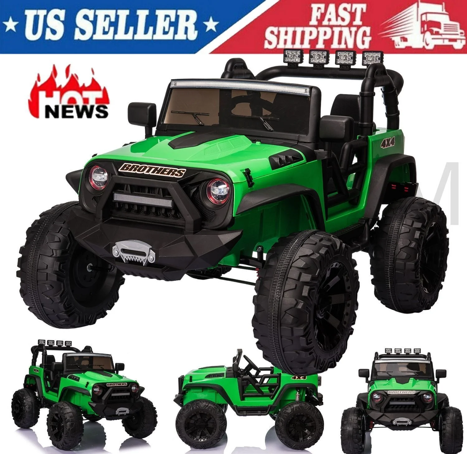 Bluetooth Remote Control 24V Electric Kids Ride On Jeep with USB - Made in the USA - Image 10
