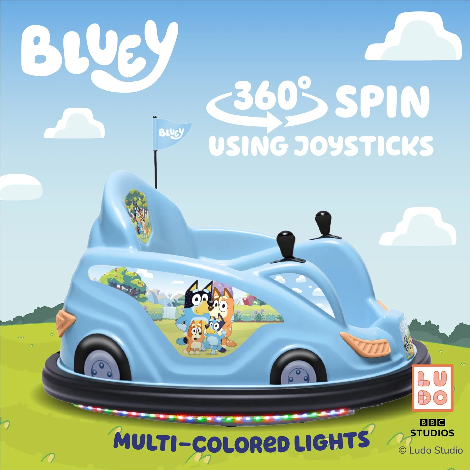 6V Bluey Bumper Car Ride-On Toy for Children, 1 Count - Image 4