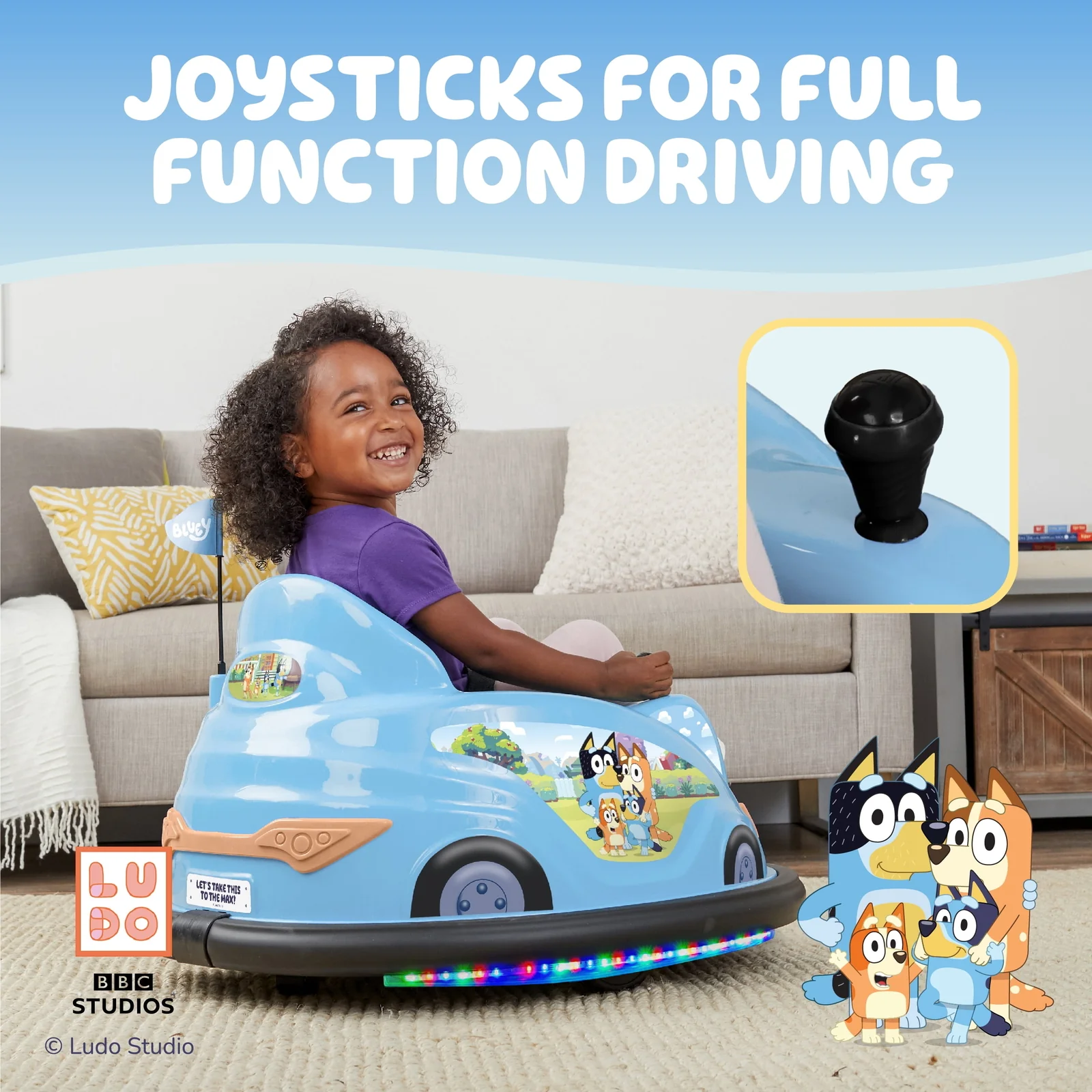 6V Bluey Bumper Car Ride-On Toy for Children, 1 Count - Image 7
