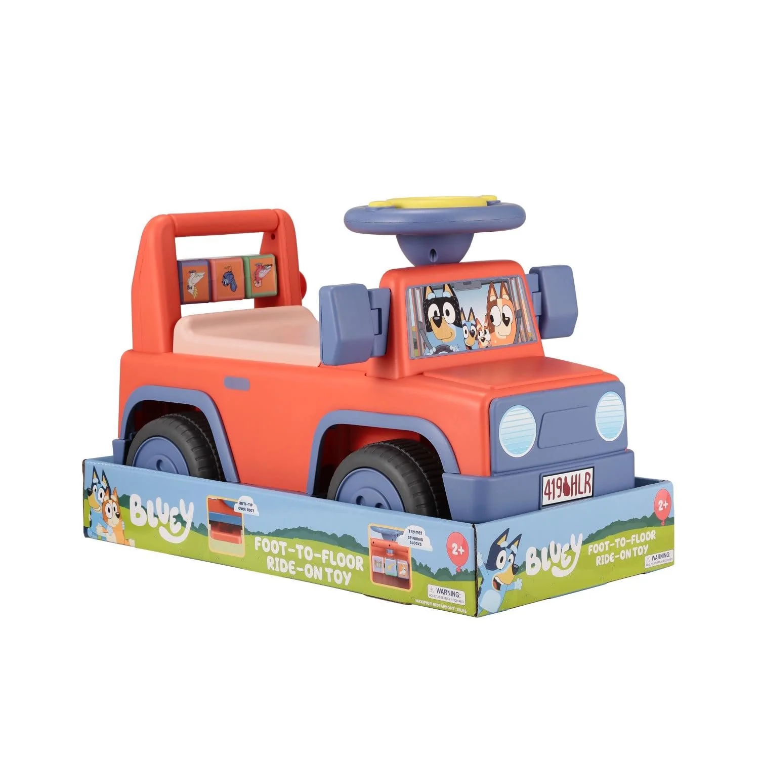 Bluey Interactive Foot-to-Floor Push Ride-On Car for Toddlers Ages 1–3 - Image 9