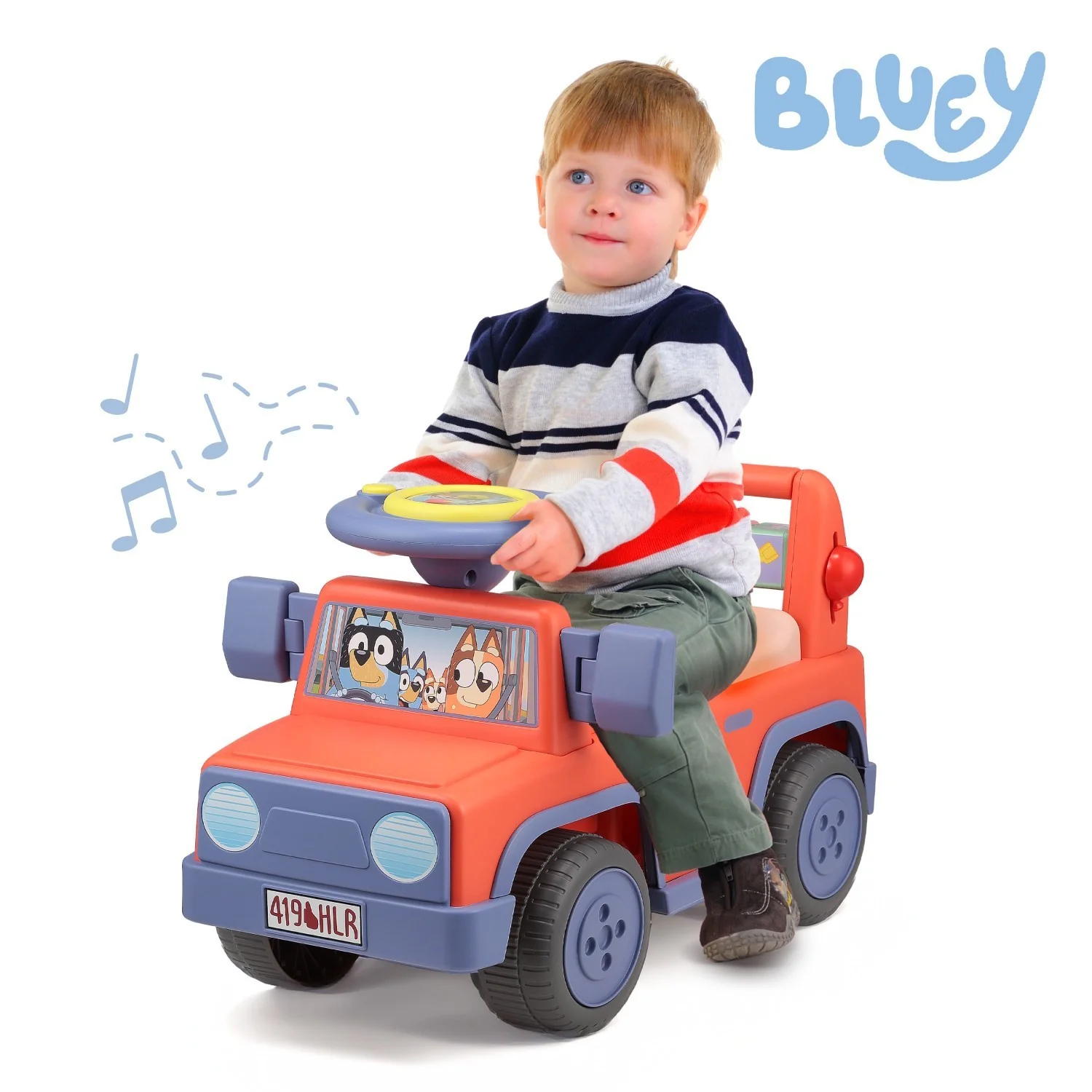 Bluey Interactive Foot-to-Floor Ride-On Push Car for Kids - Image 2