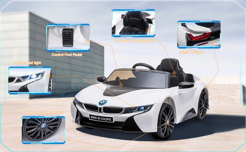 BMW i8 Coupe 12V Kids Ride-On Toy Car with Remote Control - Electric Vehicle for Endless Fun! - Image 11