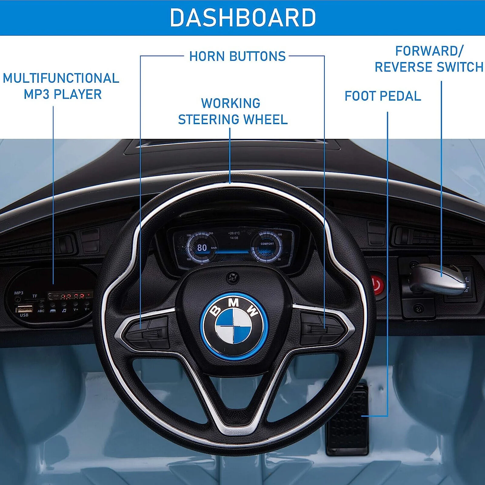 BMW I8 Coupe Style Electric Kids Ride-On Car 12V Battery Powered Toy - Image 7