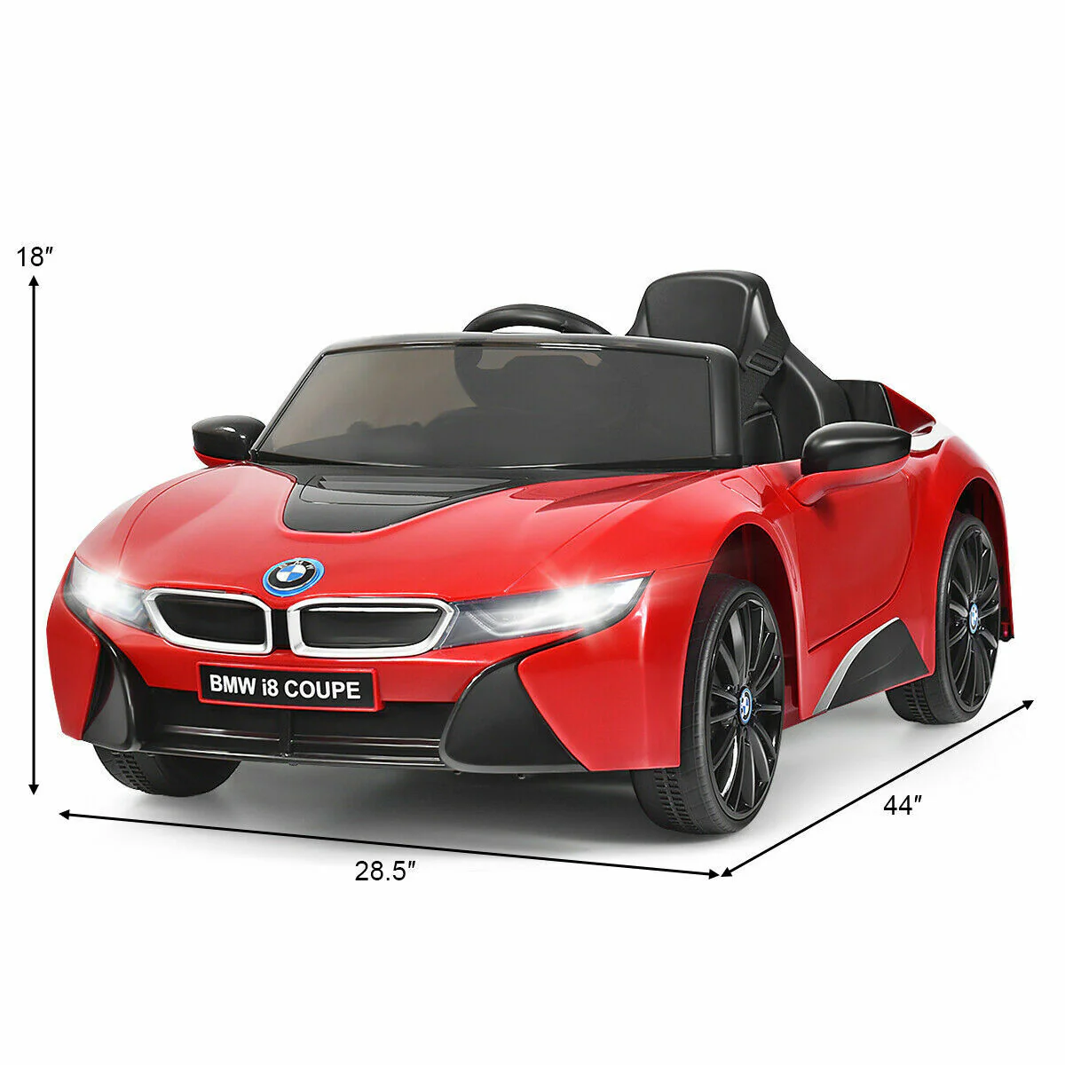 BMW I8 Electric Ride-On Car for Kids with MP3 and Remote Control - Red - Image 2