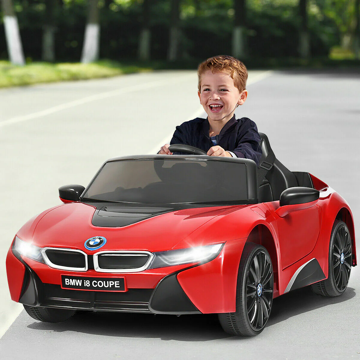 BMW I8 Electric Ride-On Car for Kids with MP3 and Remote Control - Red - Image 4