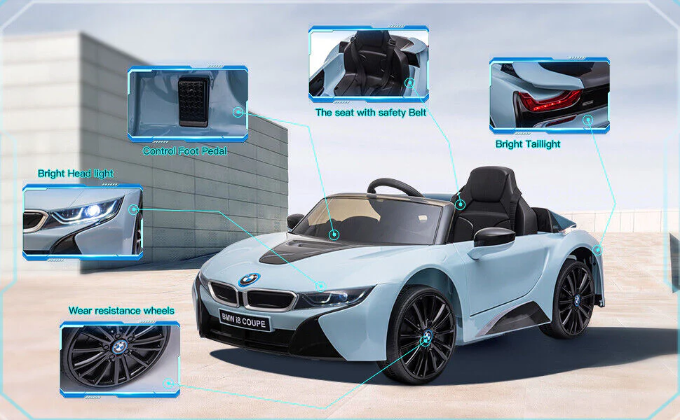BMW i8 Electric Ride-On Car for Kids with Remote Control - 12V Powered - Image 14