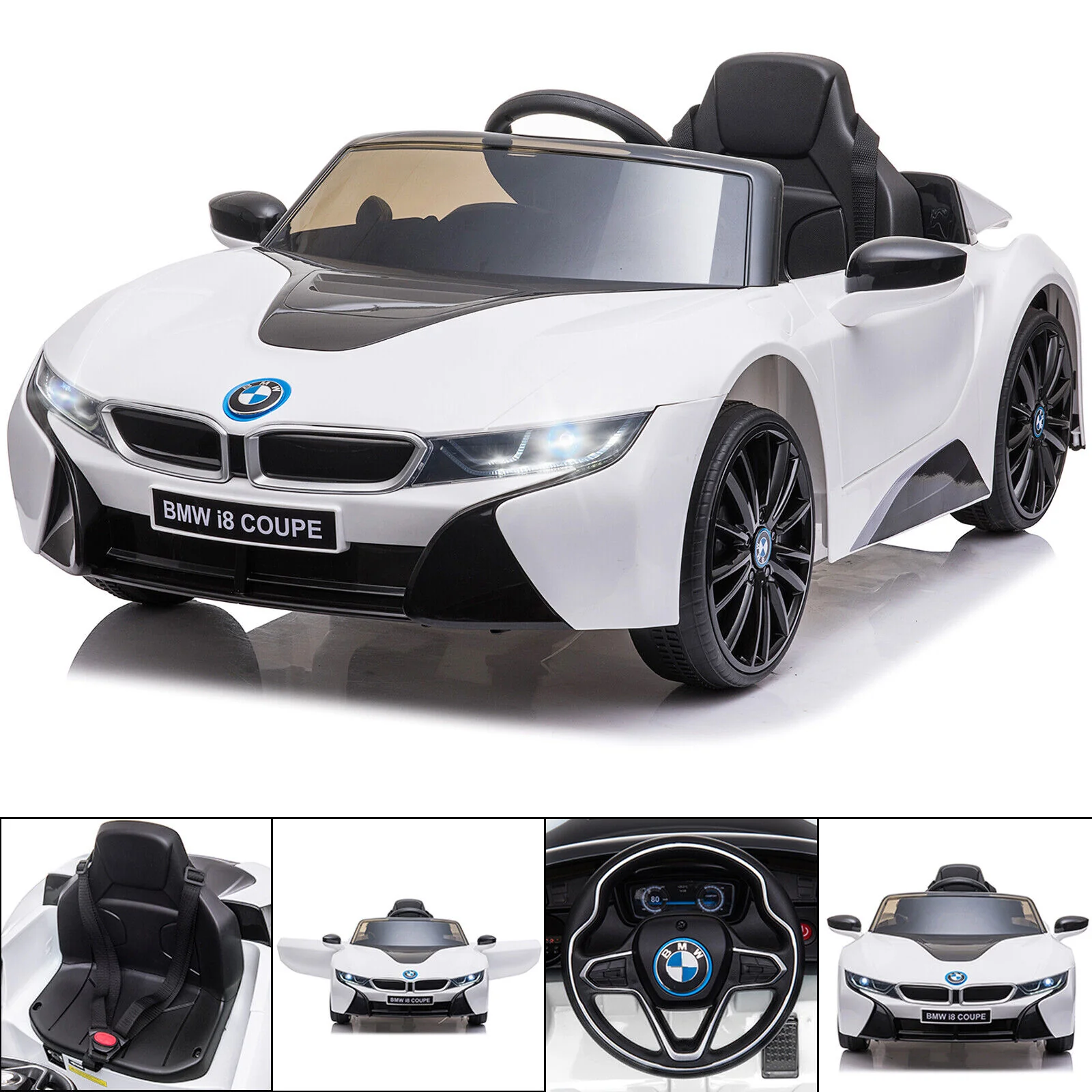 BMW i8 Licensed 12V Electric Ride-On Car for Kids with Remote Control - Image 19
