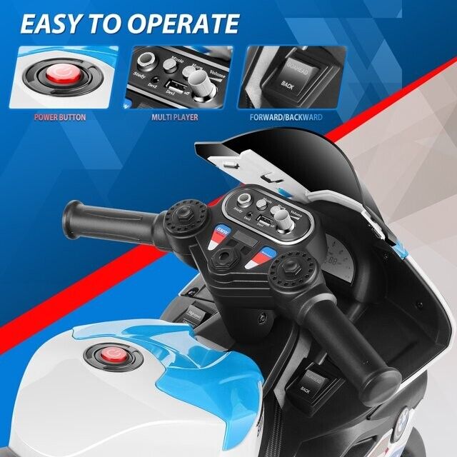BMW Kids 12V Electric Motorcycle Ride-On Toy - Black - Image 7