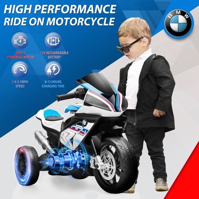 BMW Kids Electric Motorcycle - 12V Battery Powered Ride-On Bike in Sleek Black Design - Image 15