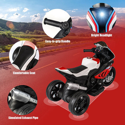 BMW Kids Motorcycle Ride-On Toy for Ages 3-8 - Red - Image 3