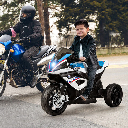 BMW Kids Motorcycle Ride-On Toy for Ages 3-8 - White - Image 2