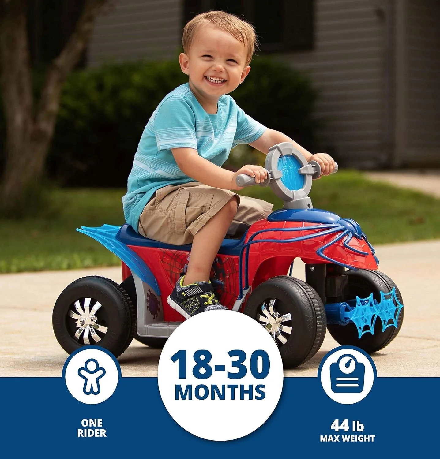 Spider-Man Toddler Quad Ride-On with Rechargeable Battery for Ages 18-30 Months - Image 6