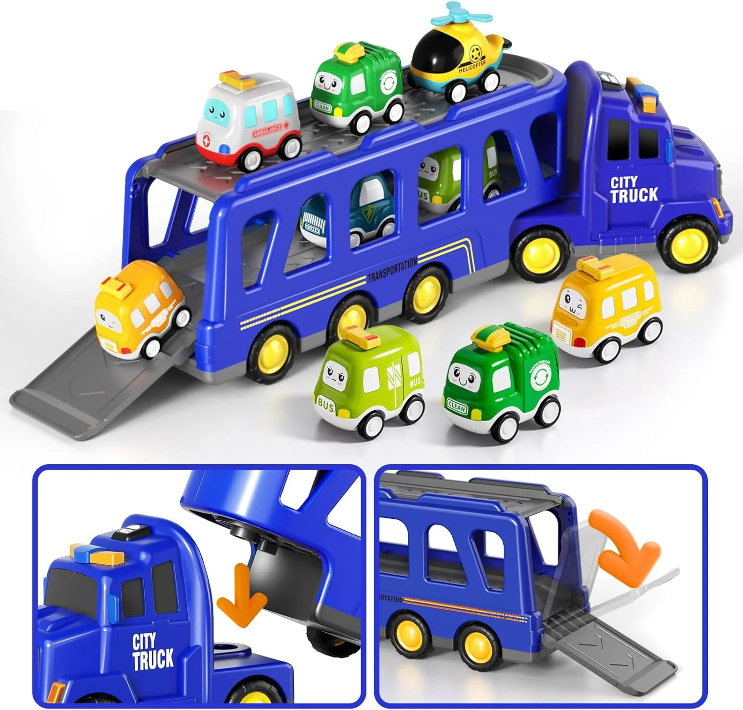 16.9-Inch Transport City Truck Toy for Toddler Boys and Kids - Image 5