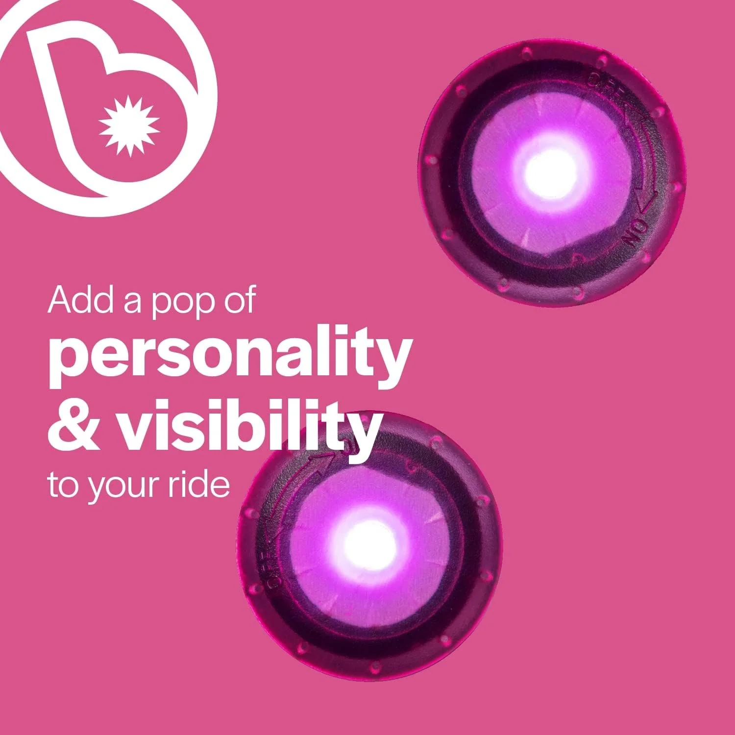 Pink Battery-Powered LED Bike and Ride-On Lights - Image 3