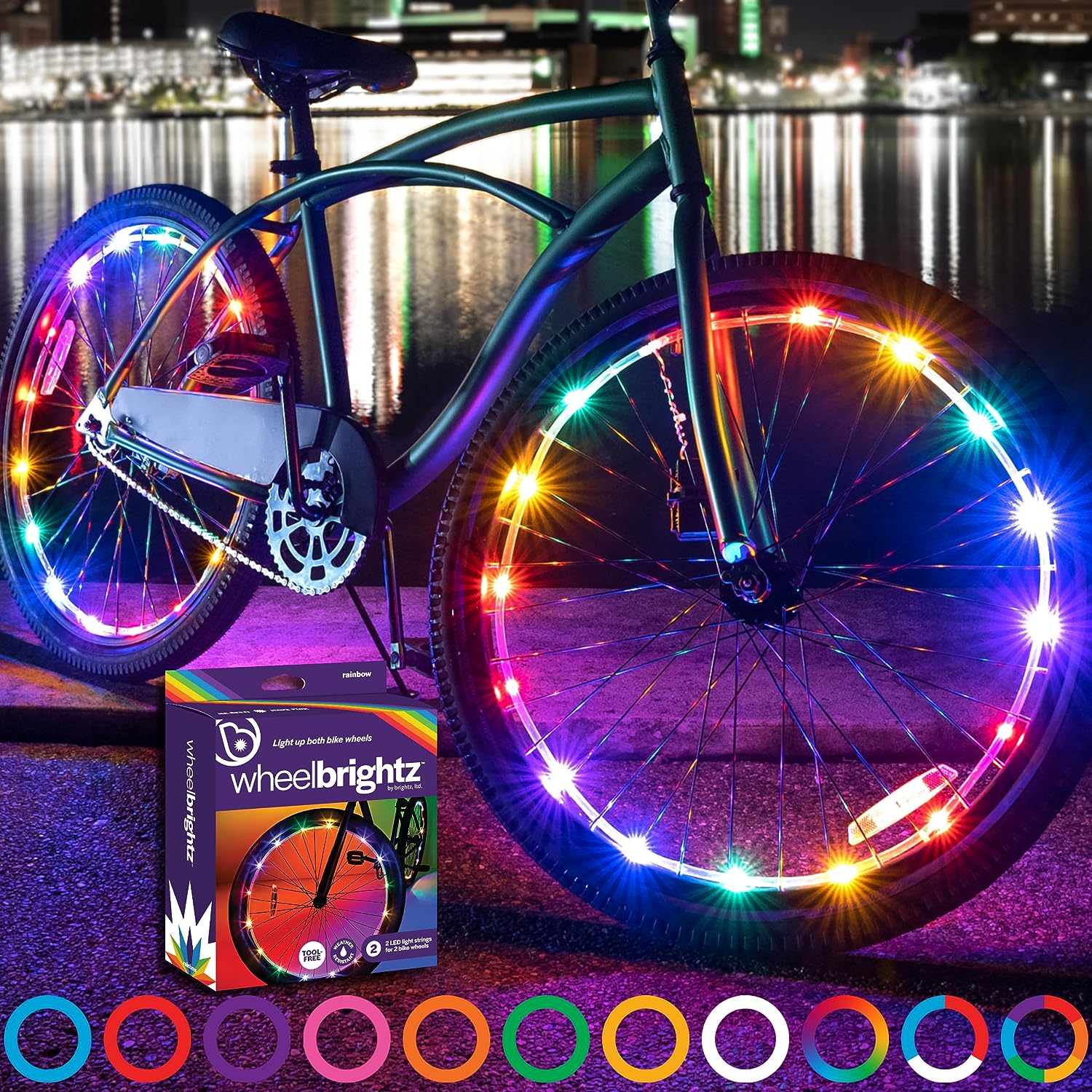 Rainbow Battery-Powered LED Wheel Lights for Bike Ride-Ons - Image 6