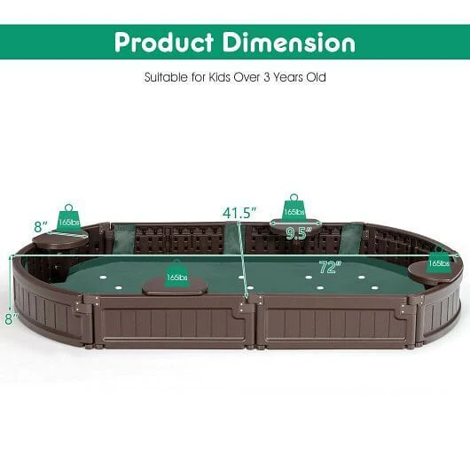 Brown Corner Seat Sandbox with Protective Liner - Built-in Design - Image 4