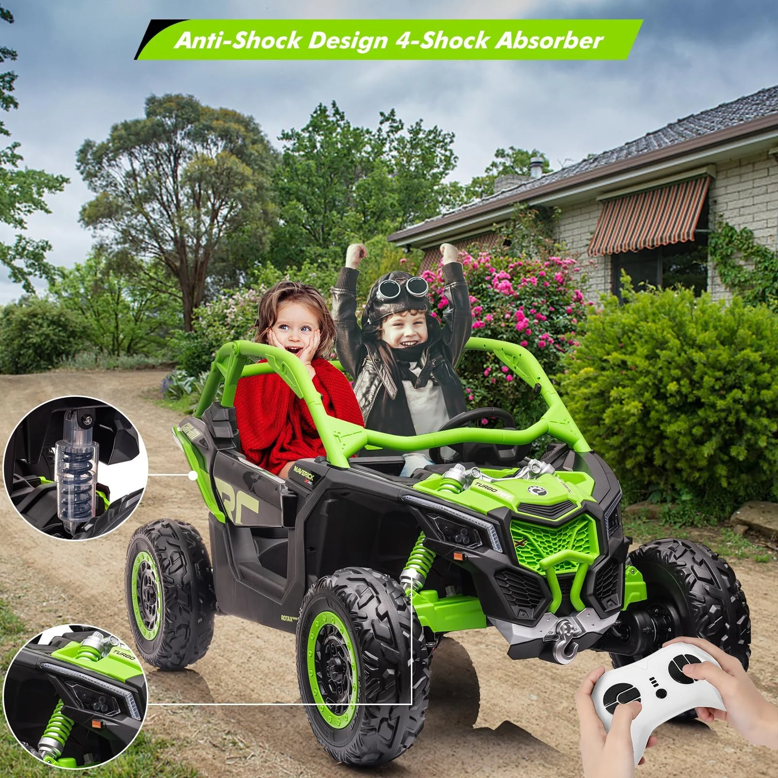 24V Licensed Can-Am Kids Electric 4WD Off-Road Ride-On UTV Car Toy - Image 6