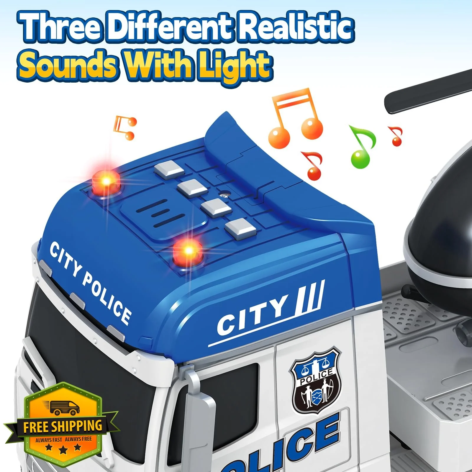 Bstoyder Police Vehicle Set with Car and Helicopter - Image 4