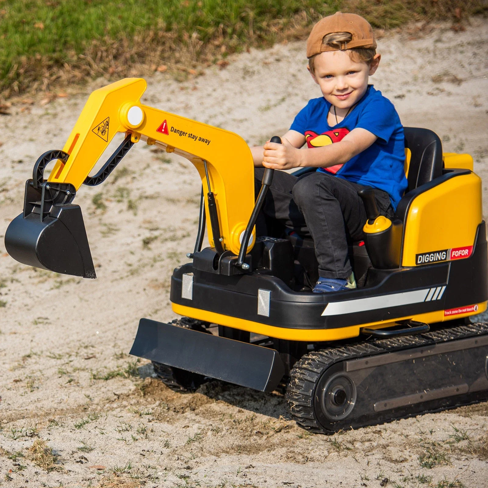 12-Volt Kids Ride-On Bulldozer Toy Vehicle