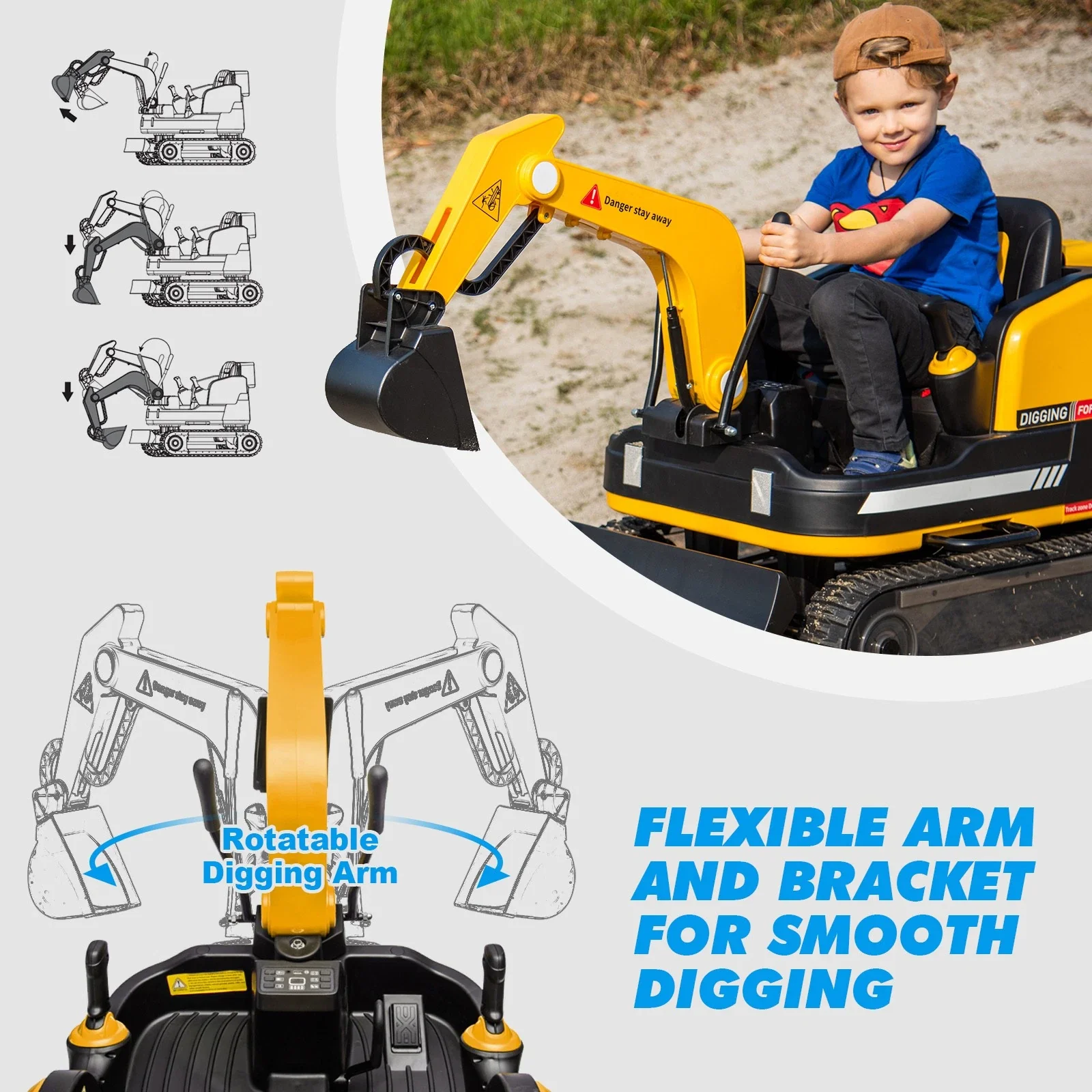 12-Volt Kids Ride-On Bulldozer Toy Vehicle - Image 5