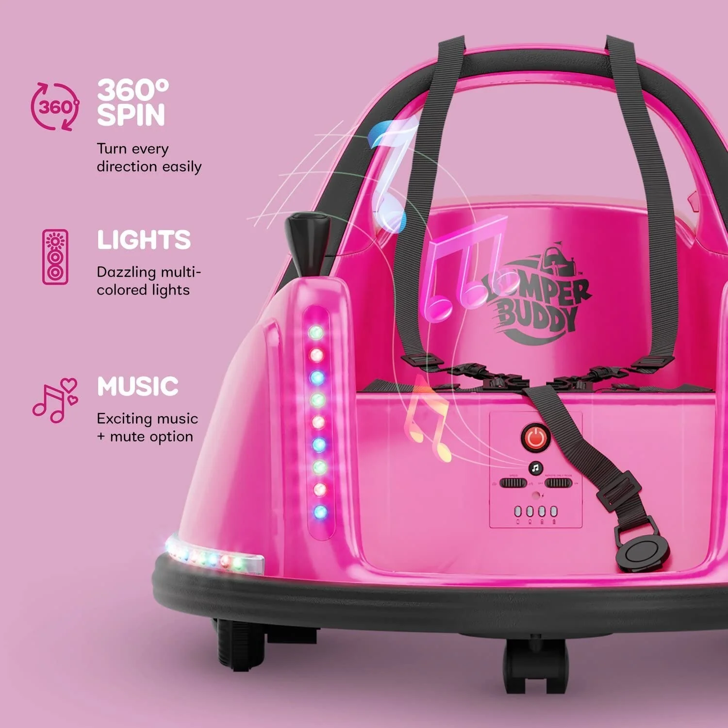 Electric Ride-On Bumper Car for Kids and Toddlers, 12V with 2-Speed Settings - Image 3