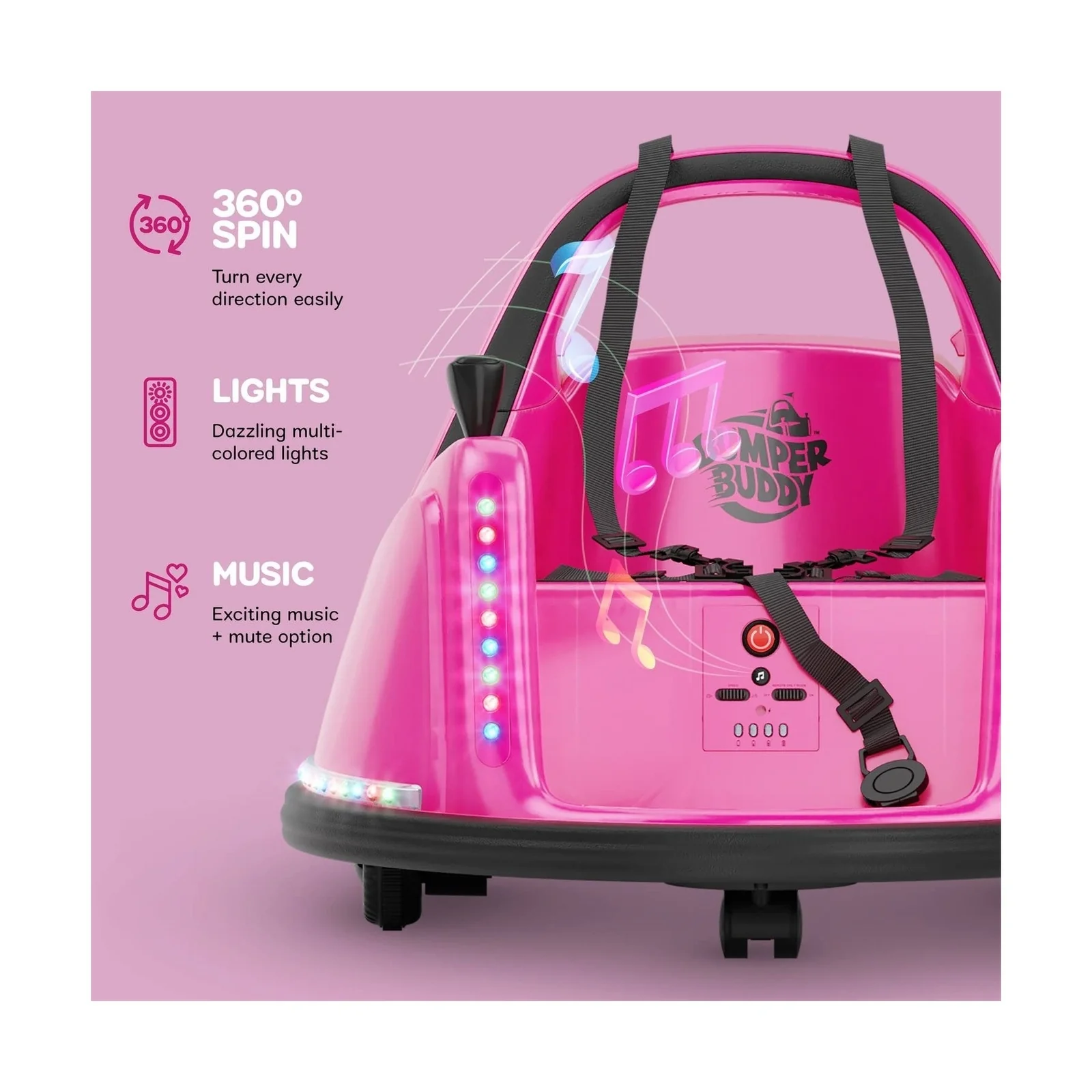 Electric Ride-On Bumper Car for Kids and Toddlers 12V with 2-Speed Settings - Image 3