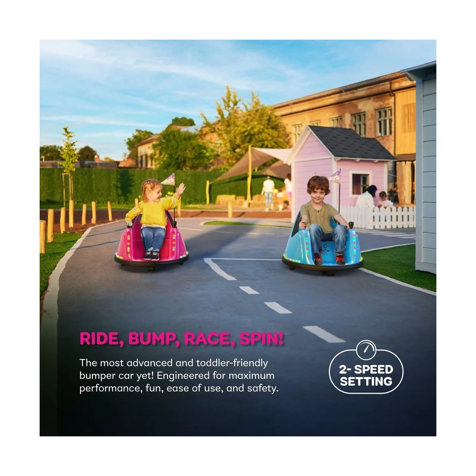 Electric Ride-On Bumper Car for Kids and Toddlers 12V with 2-Speed Settings - Image 5