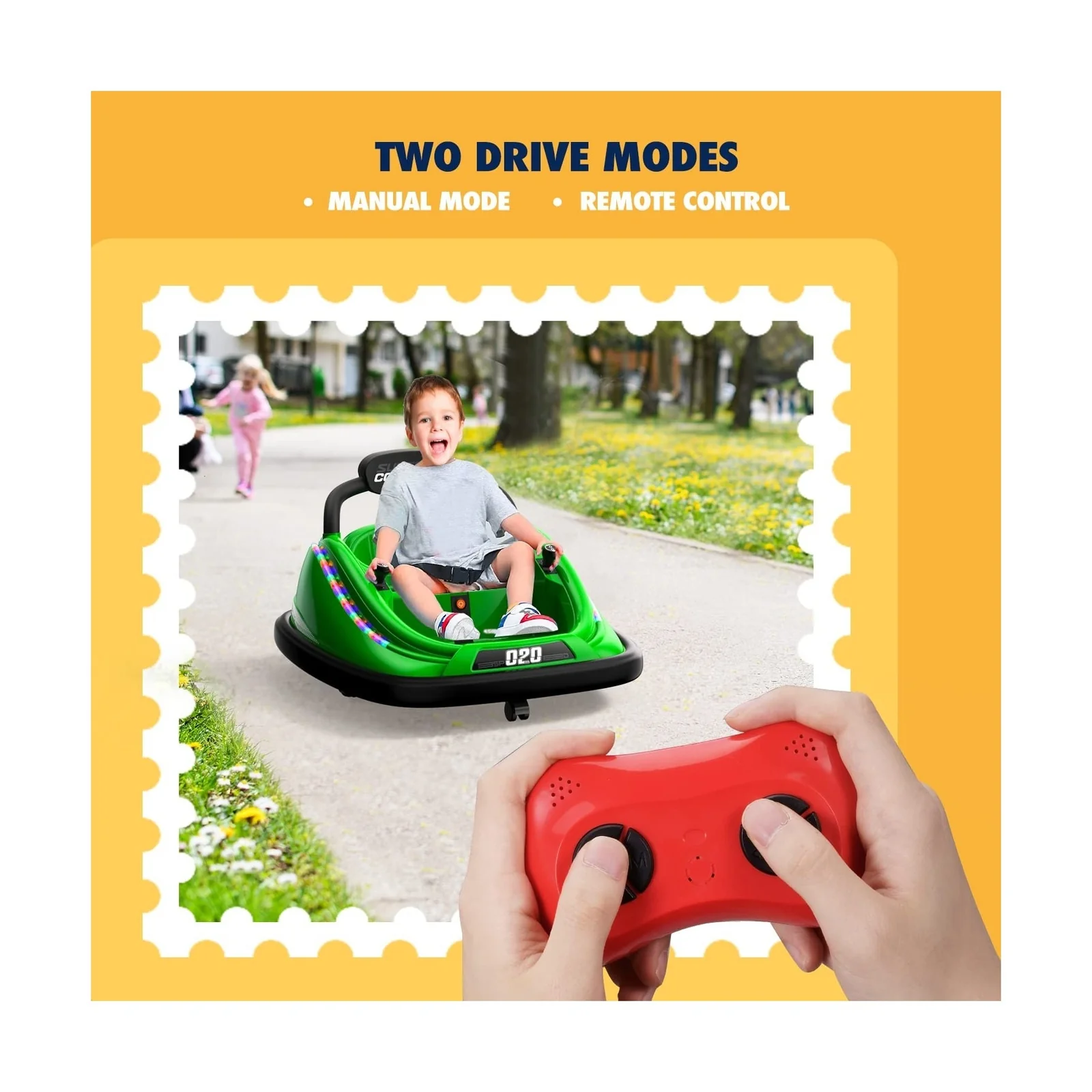 12V Electric Kids Bumper Car Ride-On Toy with Remote Control and Music Features - Image 4