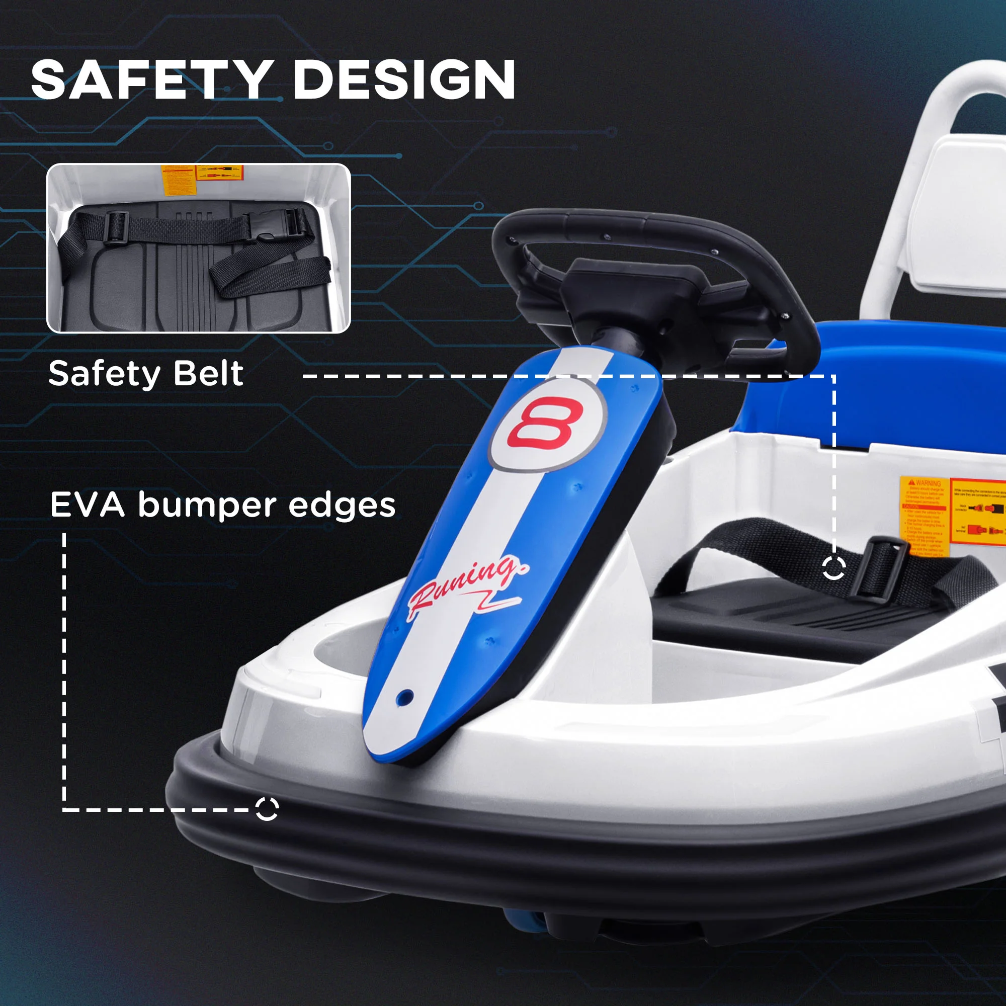 6V Electric Kids Ride-On Bumper Car with 360° Rotation - Image 19