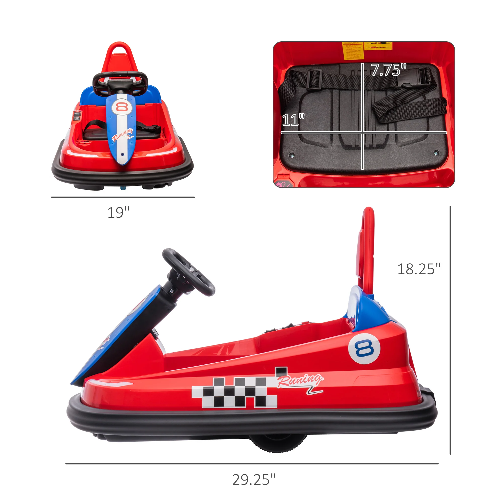 6V Electric Kids Ride-On Bumper Car with 360° Rotation - Image 25