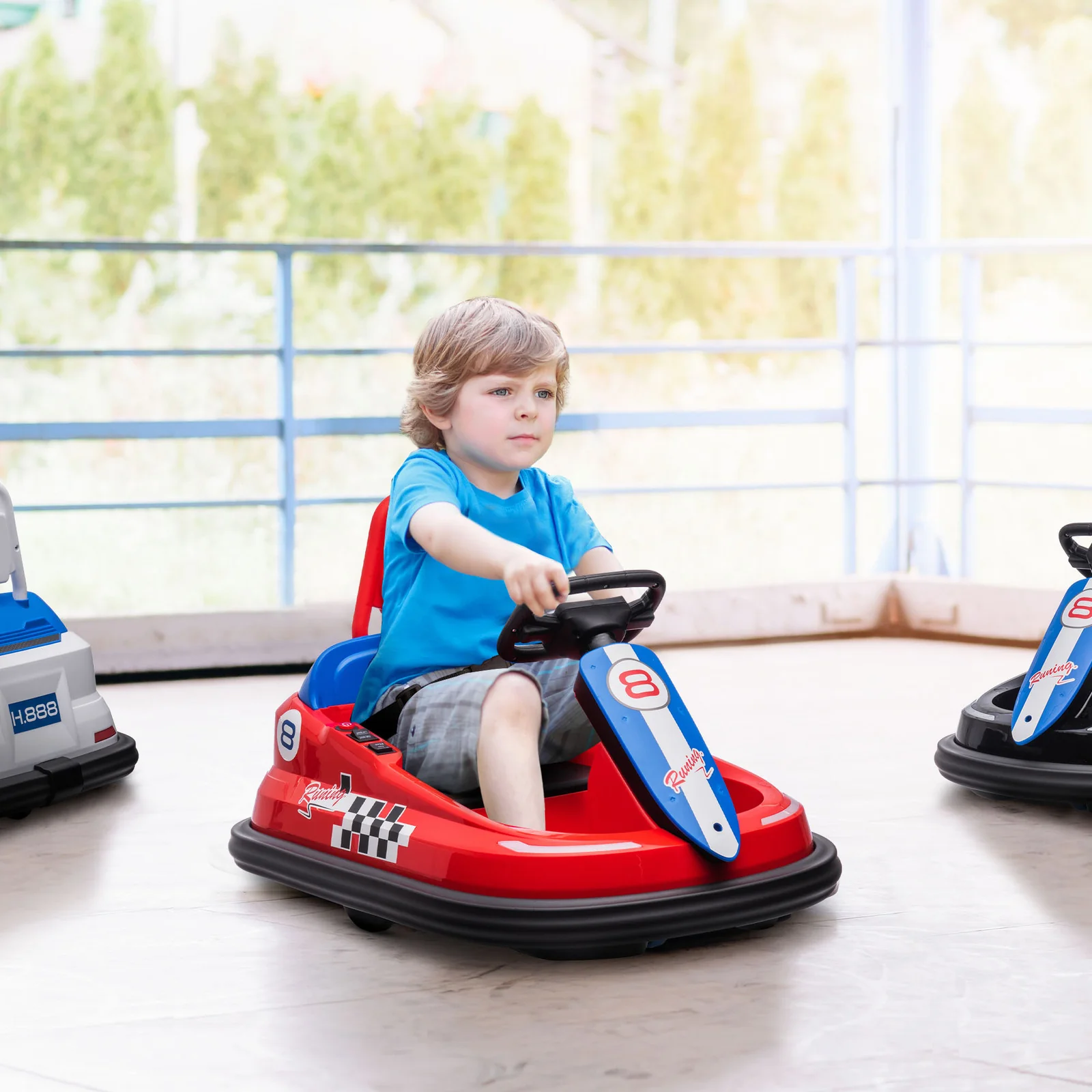 Red 6V Electric Kids Ride-On Bumper Car with 360° Rotation - Image 12