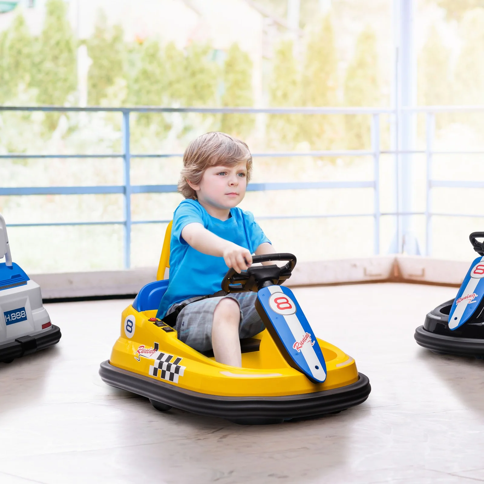 6V Electric Kids Bumper Car with 360° Rotation – Yellow Ride-On Toy - Image 2