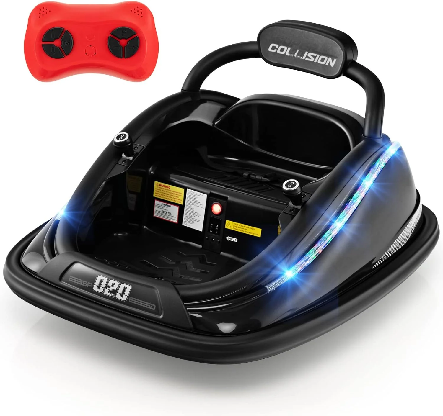 12V Electric Bumper Ride-On Car for Toddlers with Remote Control and Rechargeable Battery