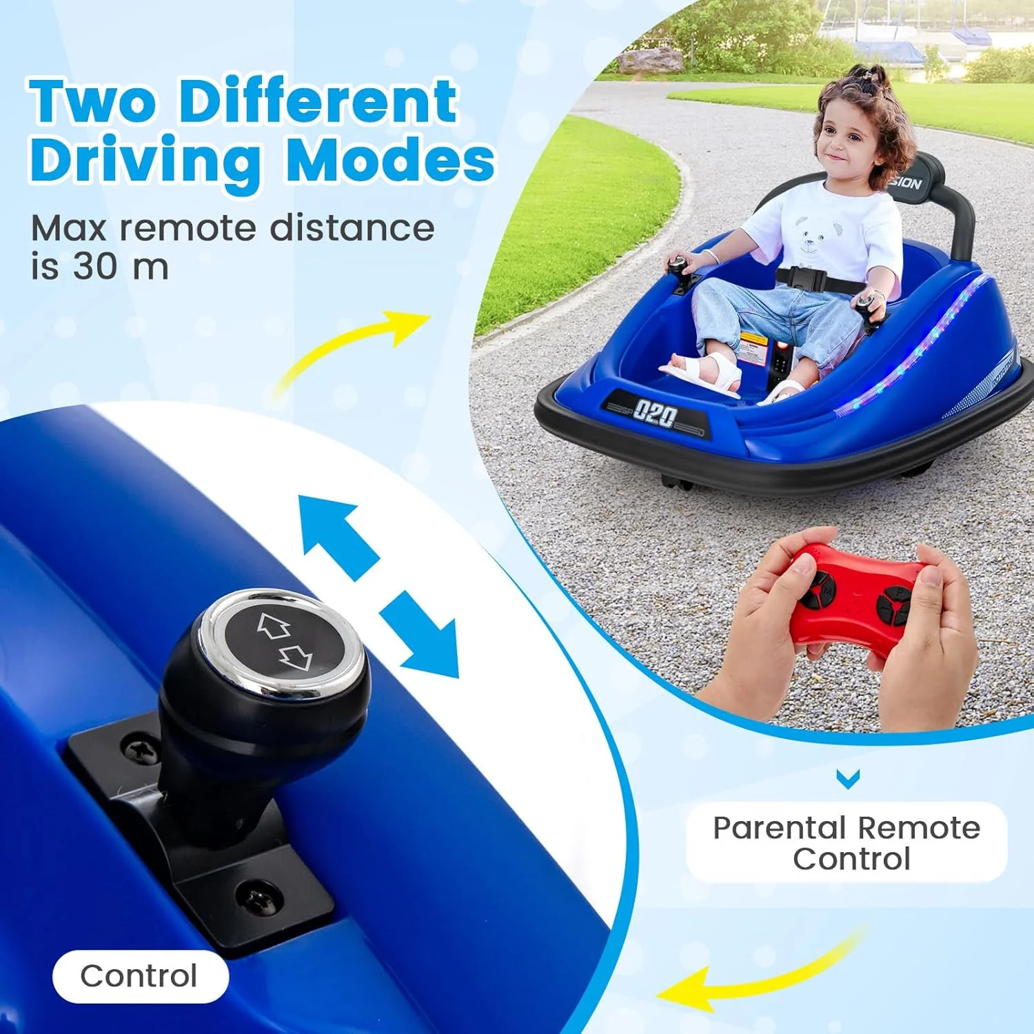 12V Electric Ride-On Bumper Car for Toddlers with Remote Control and Rechargeable Battery - Image 3