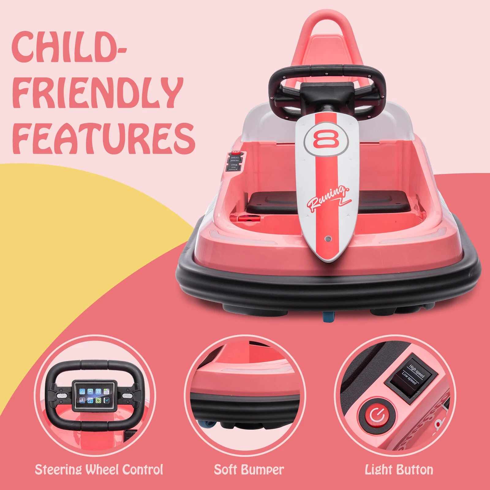 6V Electric Bumper Car Ride-On Toy for Toddlers Ages 2-6 Years - Image 10