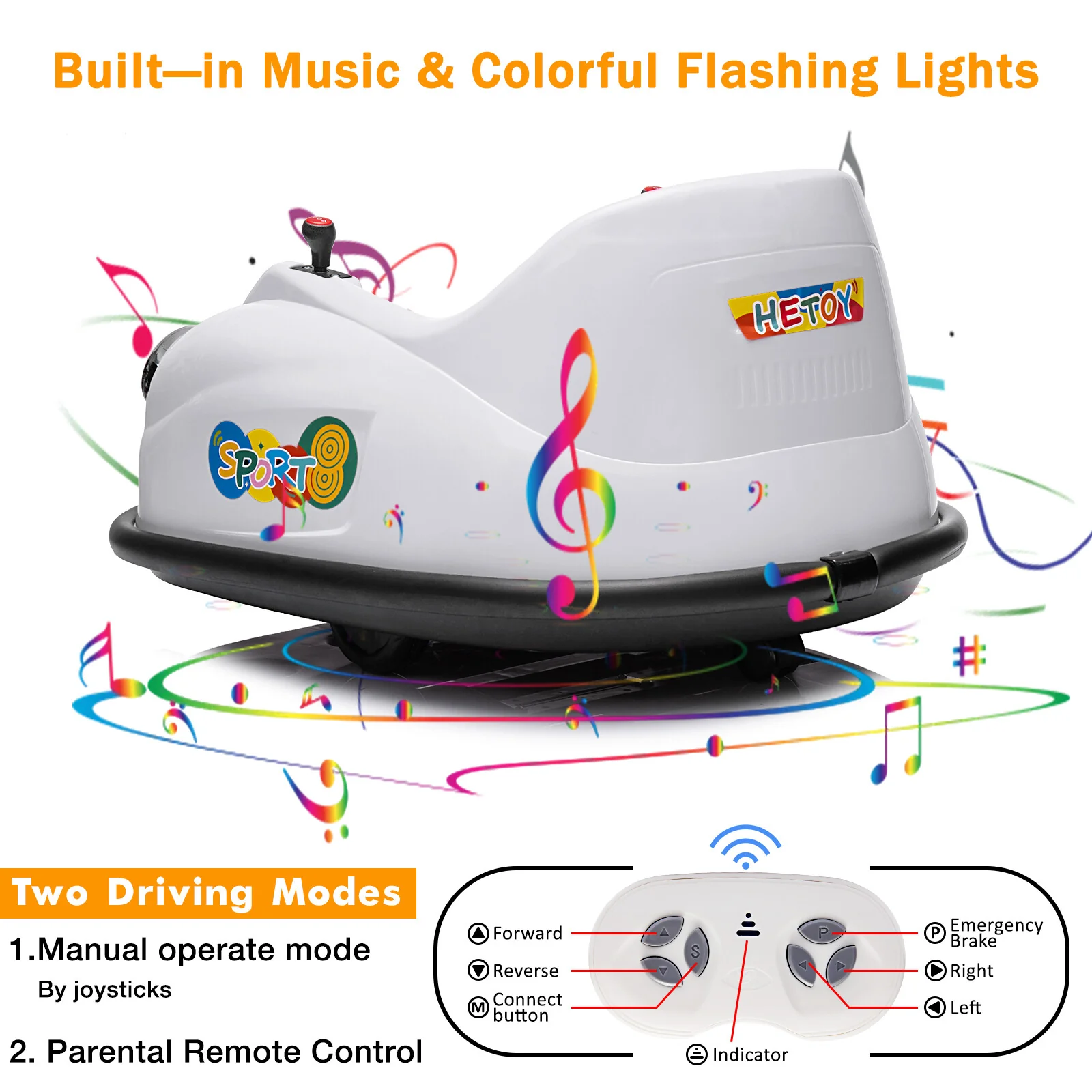 12V Electric Ride-On Bumper Car for Toddlers with Remote Control - Image 10