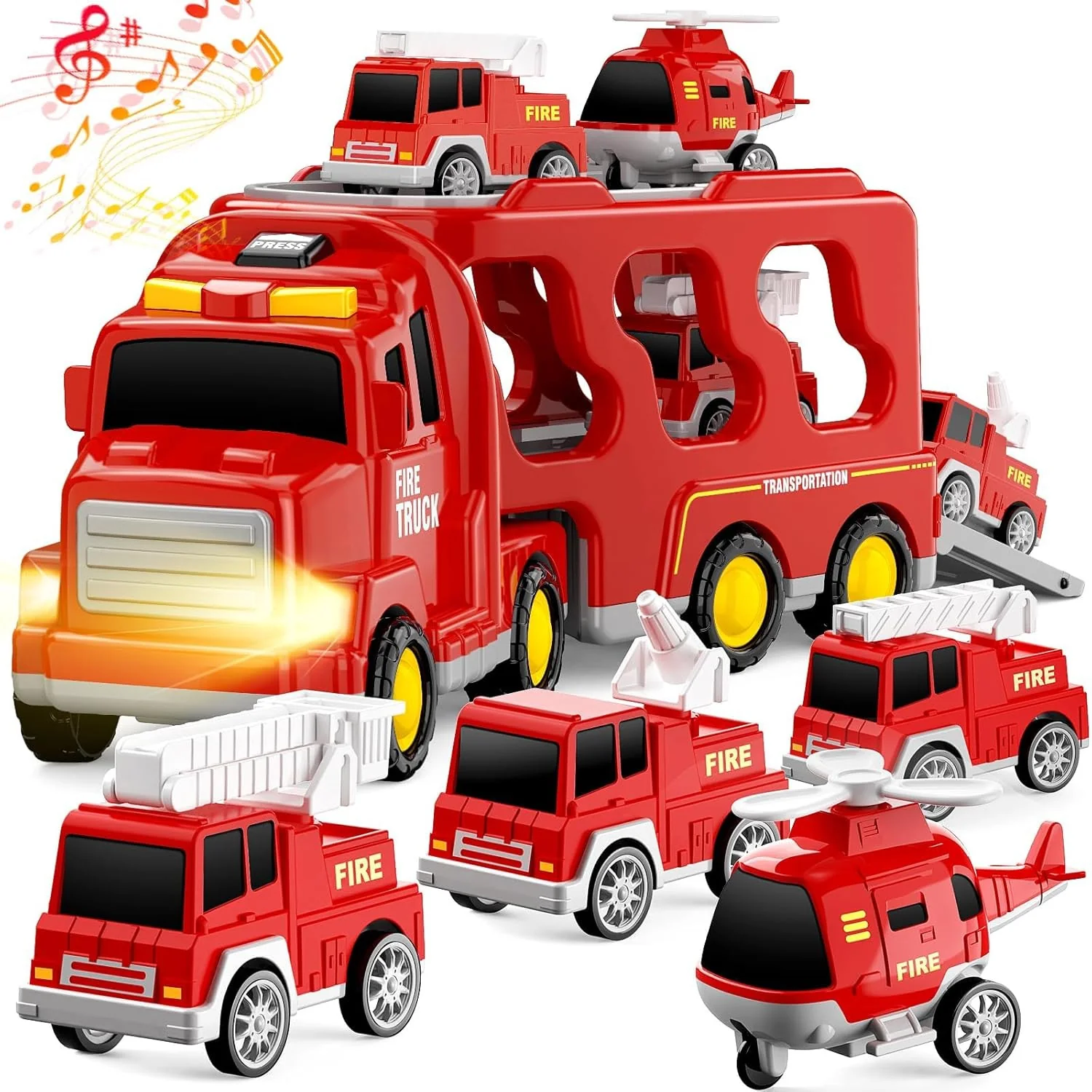 Camión de bomberos para niños de 3 a 9 años con potencia de fricción 5 en 1 - Image 13