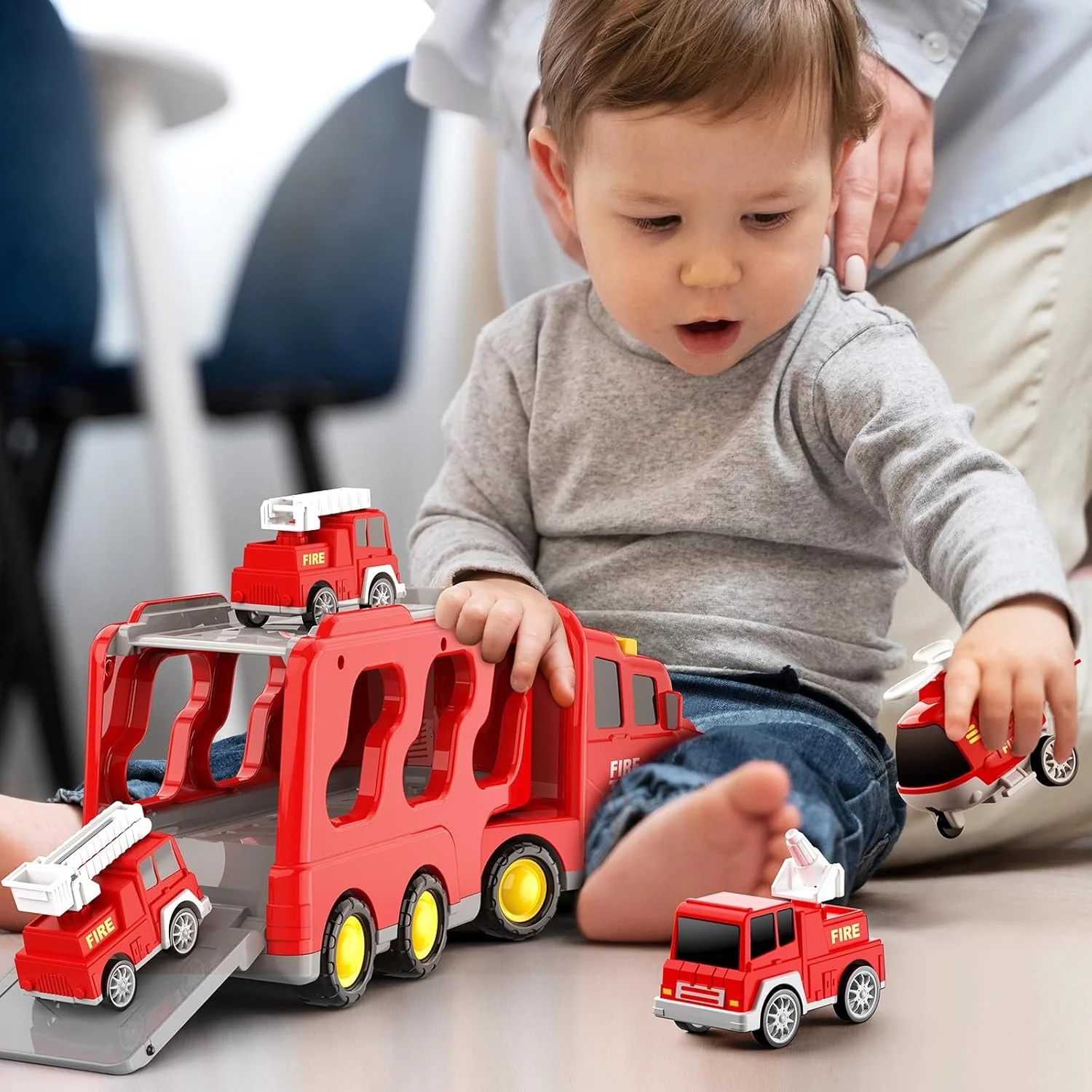 Camión de bomberos para niños de 3 a 9 años con potencia de fricción 5 en 1 - Image 6