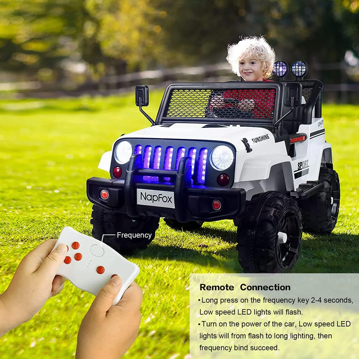 Camouflage Remote Control Ride-On Car with Spring Suspension for Kids - Image 3