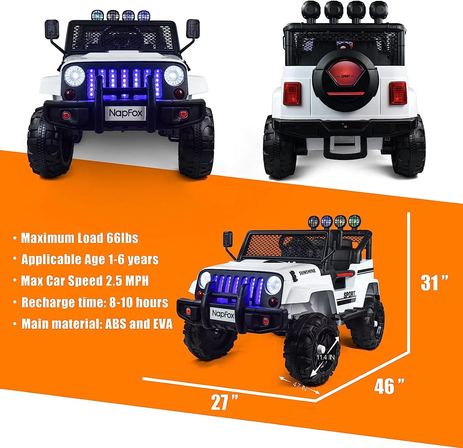 Camouflage Remote Control Ride-On Car with Spring Suspension for Kids - Image 7