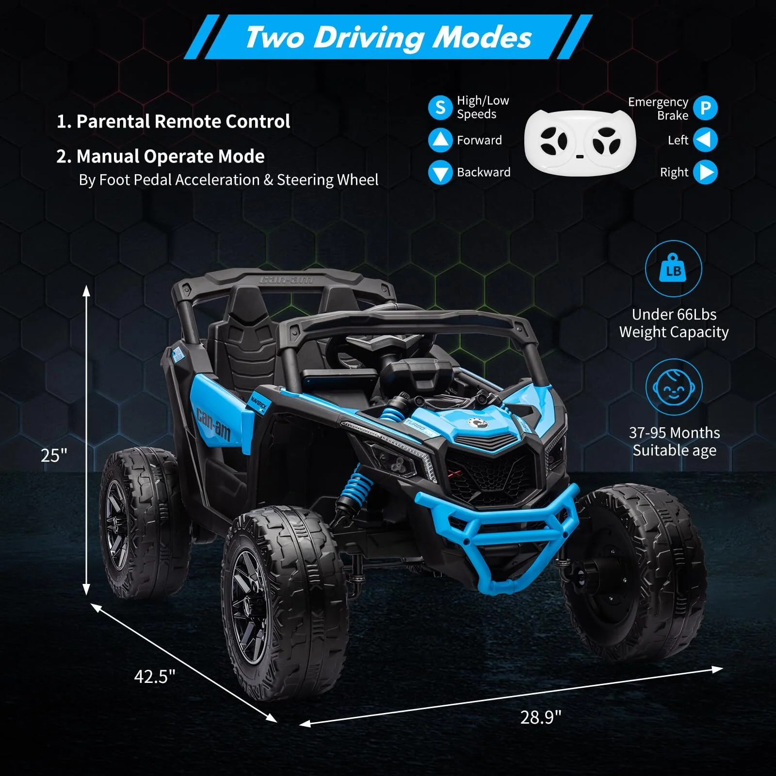 12V Licensed Electric 4WD Ride-On UTV Car for Kids Off-Road Toy - Image 15