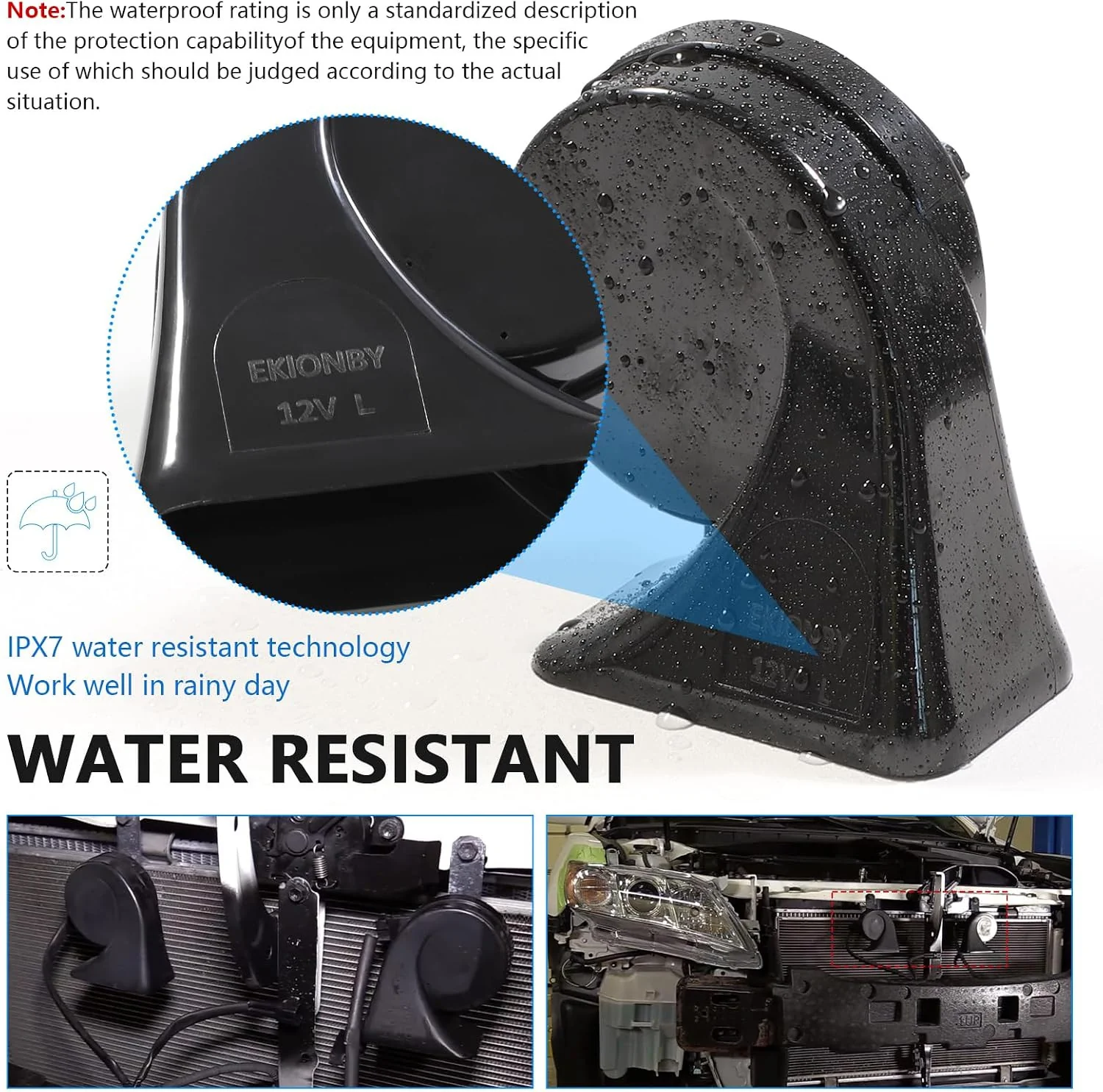 12V Dual Electric Horn Set - High and Low Tone Waterproof Design - Image 5