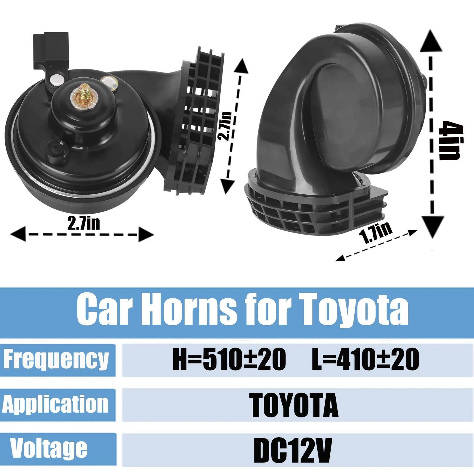 12V Dual Tone Waterproof Car Horn Assembly with Grill for Toyota – Loud Hi-Low Sound - Image 2