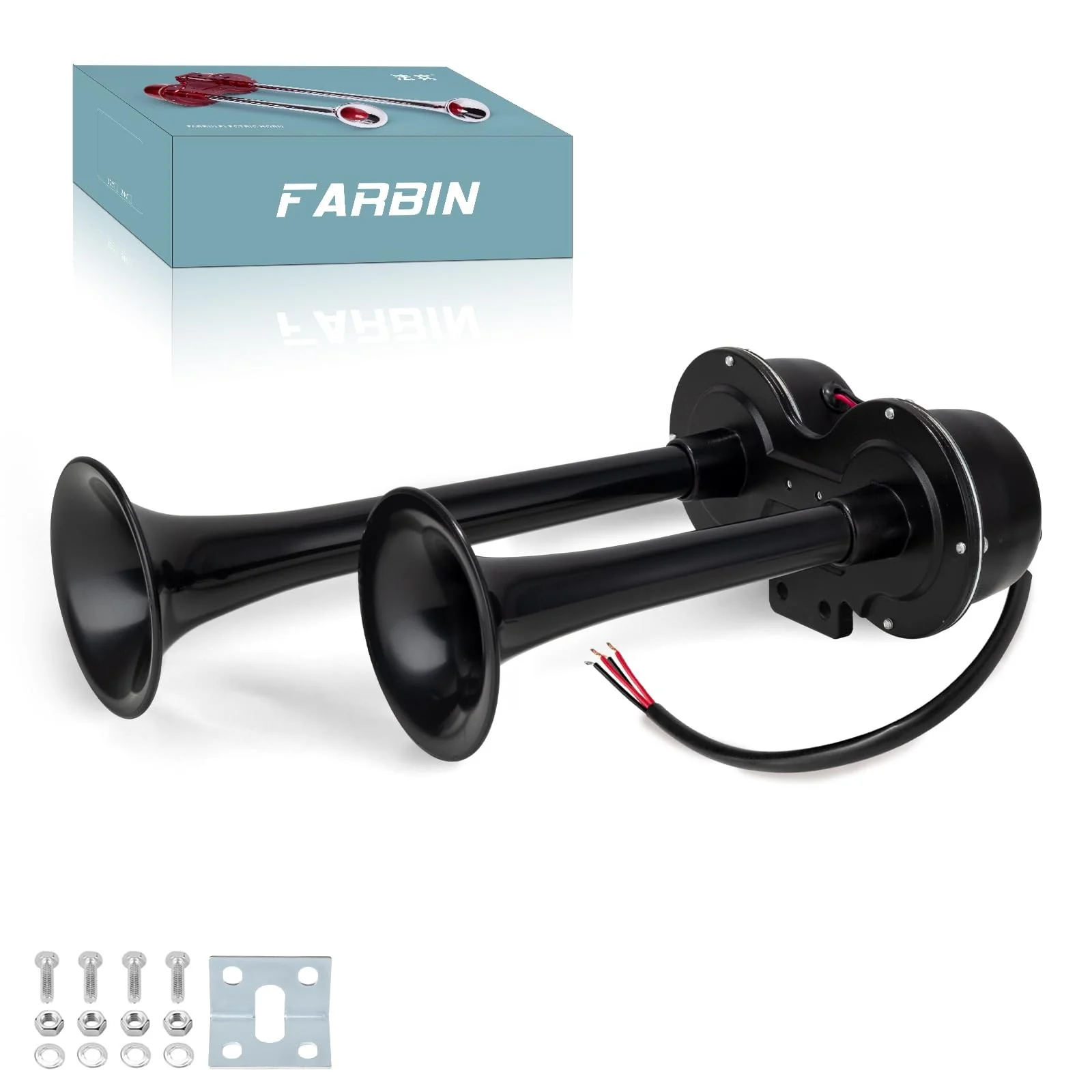 12V Electric Dual Loud Truck and Train Horns for Car and Motorcycle